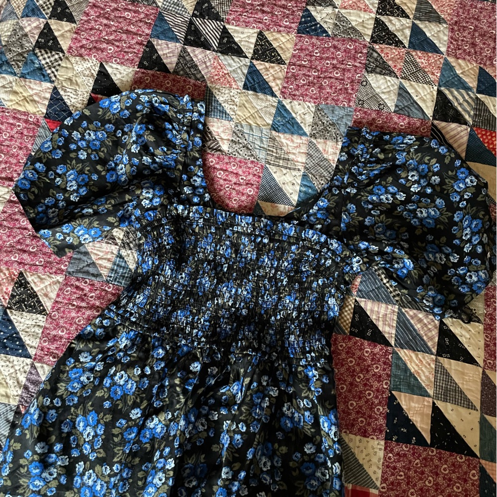 Gap floral puff sleeve smocked mini dress - Picture 4 of 6